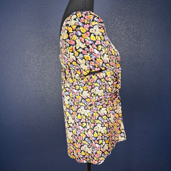 Anthropologie Leifsdottir Multicolor Floral Print Puff Sleeve Blouse, Size 2 - Picture 5 of 9